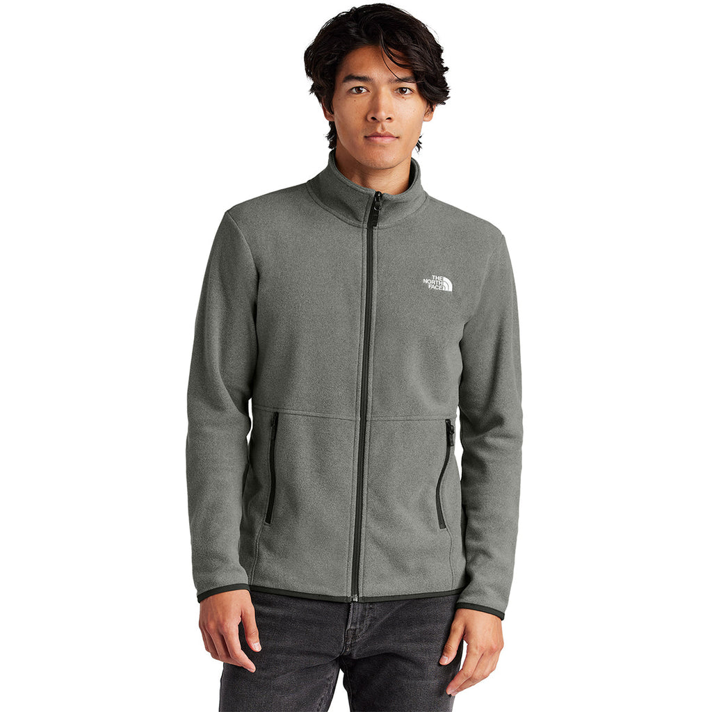 The North Face Men's TNF Medium Grey Heather Glacier Full-Zip Fleece Jacket