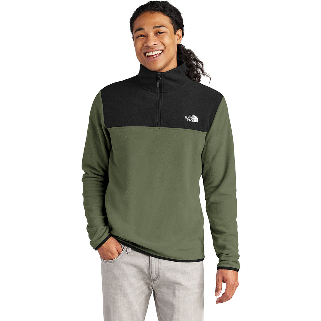 The North Face Men's New Taupe Green/ TNF Black Glacier 1/4-Zip Fleece