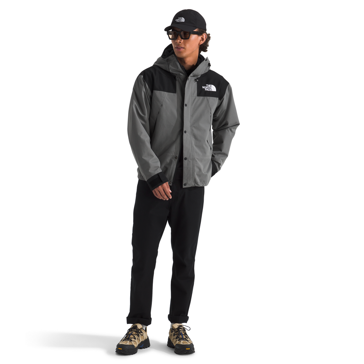 The North Face Men's DRYVENT™ Mono Mountain Jacket in Smoked Pearl/TNF Black