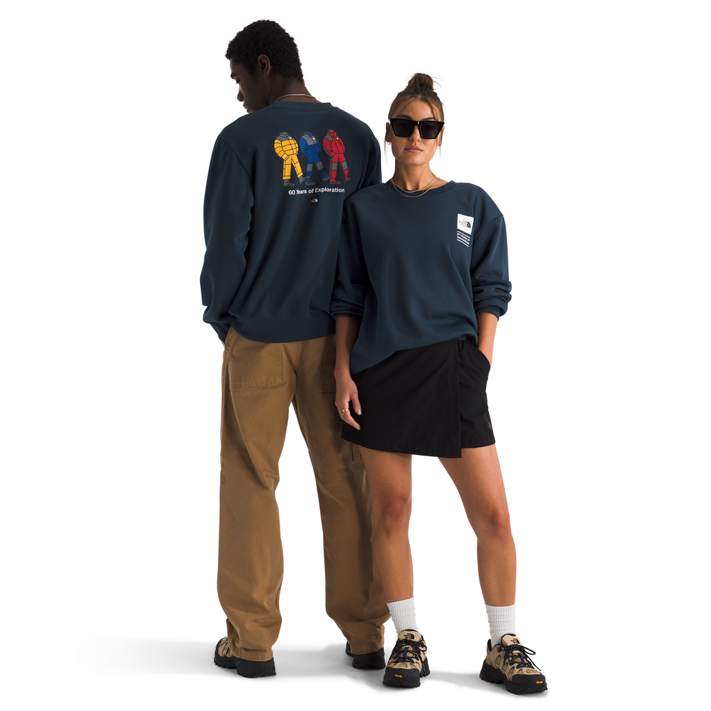 The North Face Celebration Relaxed Crew-Graphic in Summit Navy
