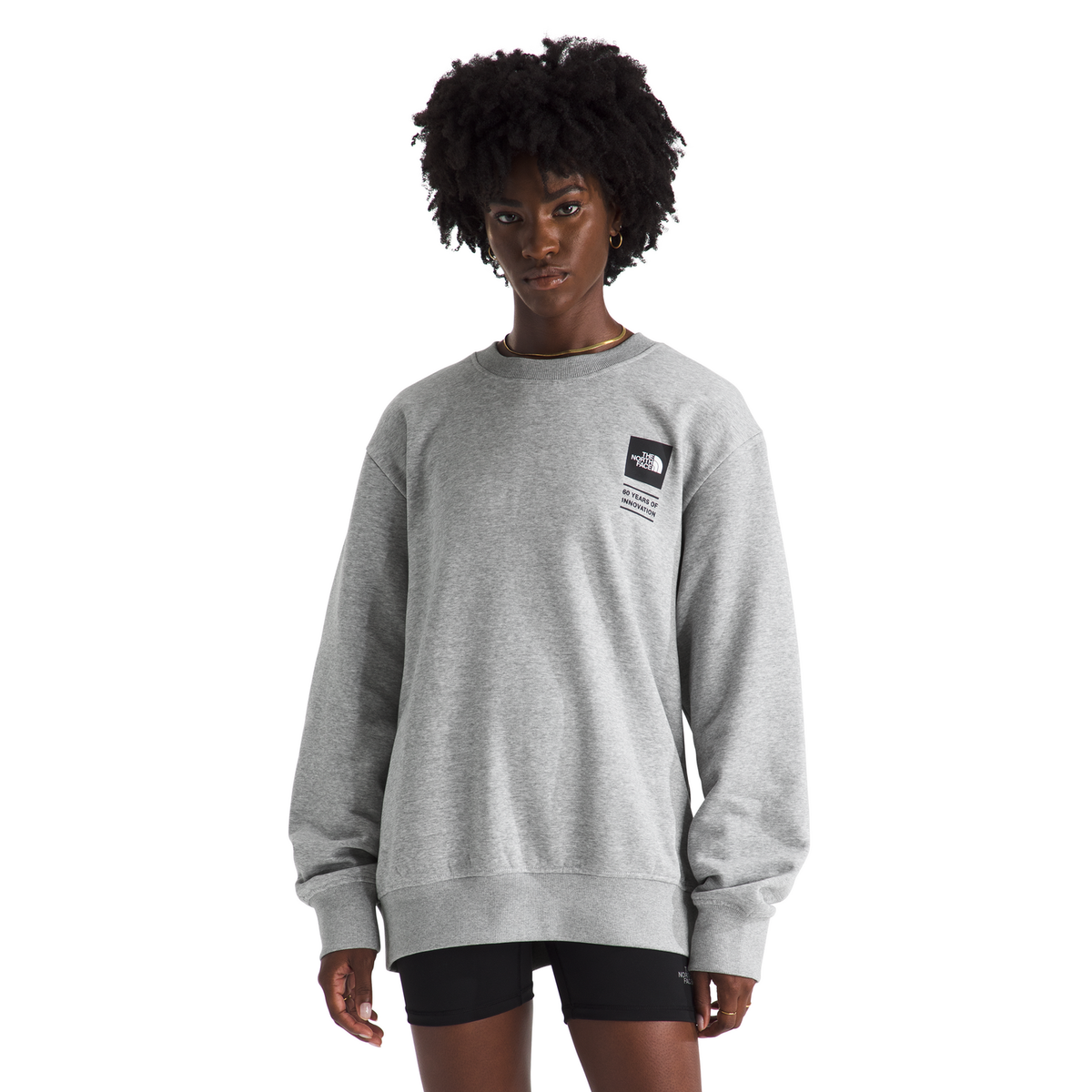 The North Face Celebration Relaxed Crew-Graphic in TNF Light Grey Heather