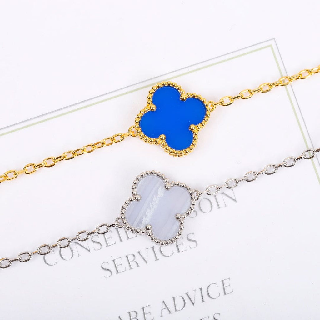 Van Cleef & Arpels Vintage Alhambra White Chalcedony 10 Motifs Necklace